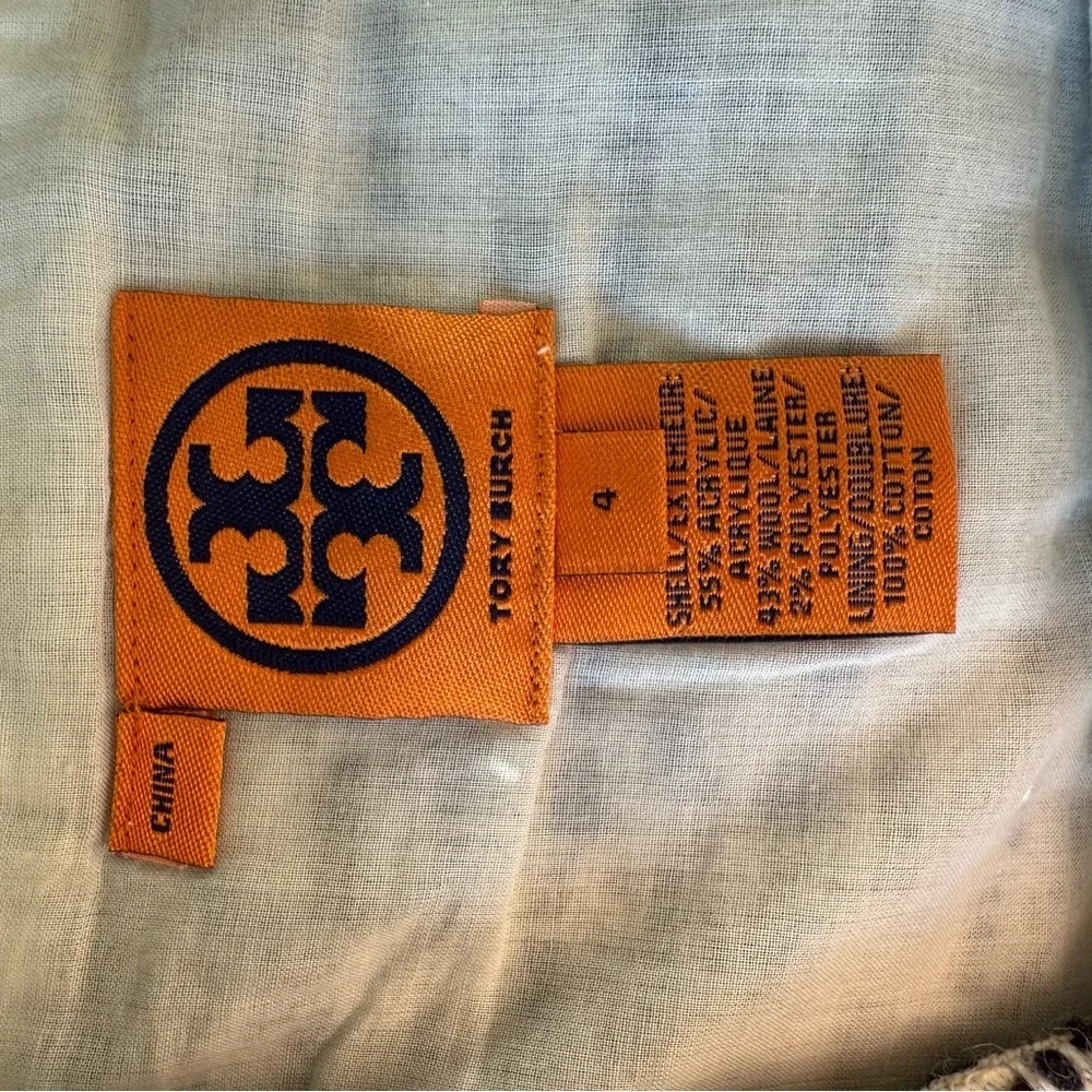 Tory Burch Tweed Mini Skirt Navy & Cream